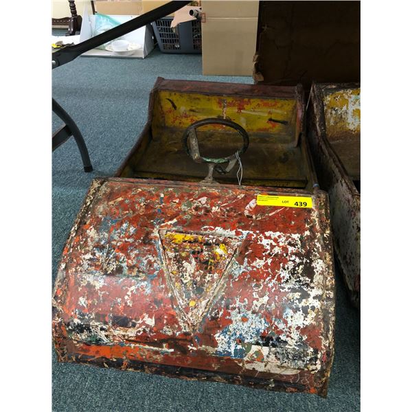 Antique Kids Solid Metal Push Car