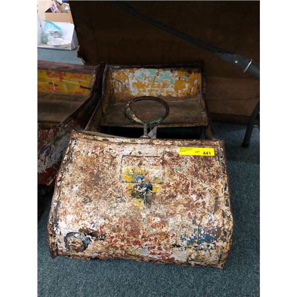 Antique Kids Solid Metal Push Car