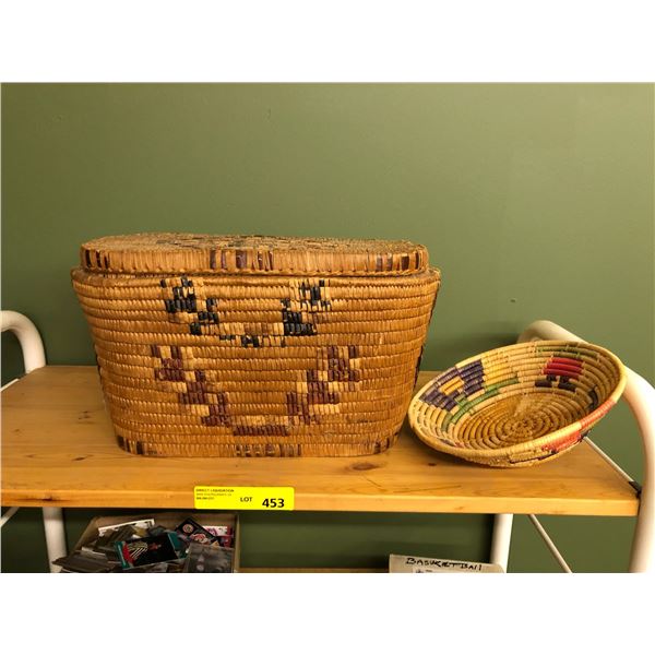 First Nation  hand Woven Basket with lid