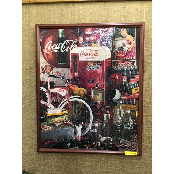 Large Framed Coca Cola Completed Jigsaw Puzzle