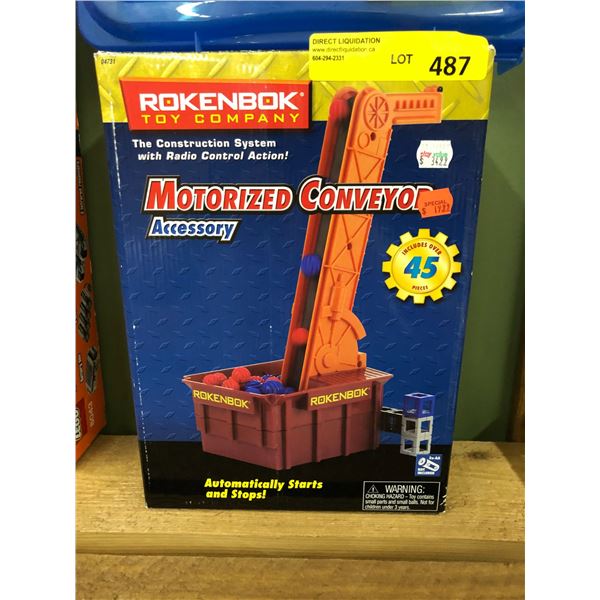 ROKENBOK Toy Company - Vintage Toy - Motorized Conveyor Accessory - needs 3 AA Batteries - New In Bo