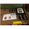 Image 1 : Collection of Hockey Pins and Framed US Stamp - First Man On The Moon