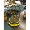 Image 1 : Vintage 1950's Musical Bird Cage - Mechanical automated bird hopper - uses a clock motor. - Larger o
