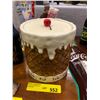 Image 1 : Ice Cream Cookie Jar - with words " I Scream You Scream All Scream for Ice Cream"