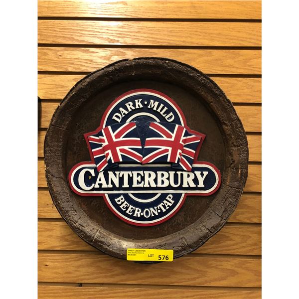 Canterbury Beer on Tap - Wooden Beer Sign