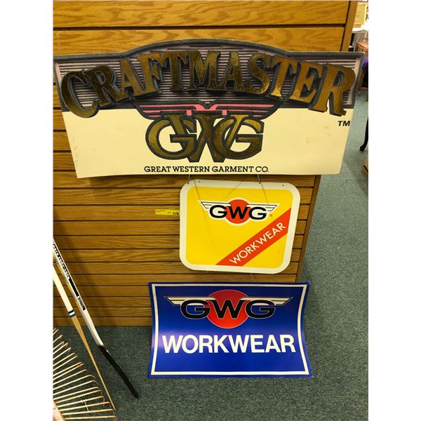 GMG - Great Western Garment Company - group of three signs