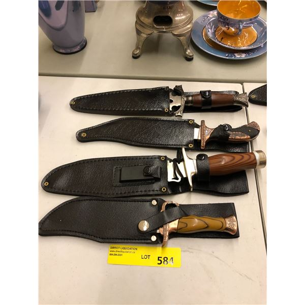 Group of 4 Reproduction Knifes in scabbards from a Samurai Show