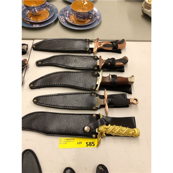Group of 5 Reproduction Knifes in scabbards from a Samurai Show