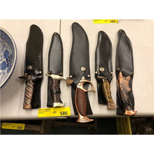 Group of 5 Reproduction Knifes in Scabbards from a Samurai Show