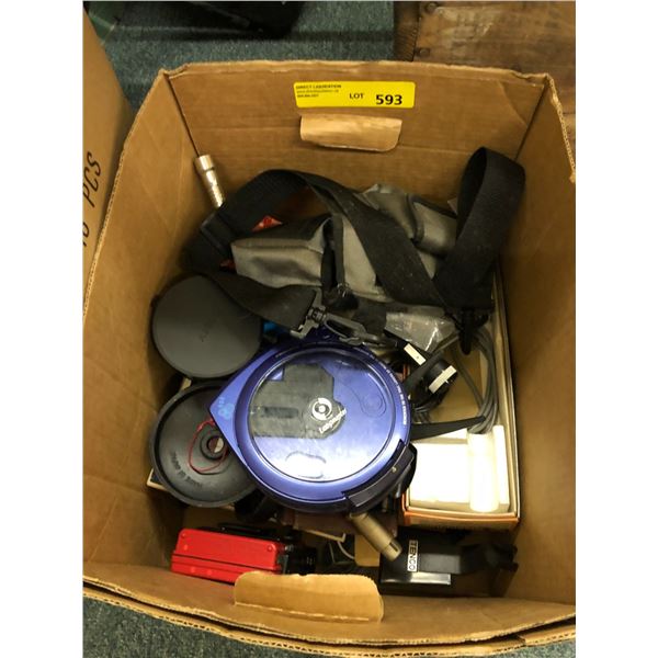 Box of miscellaneous vintage electronics