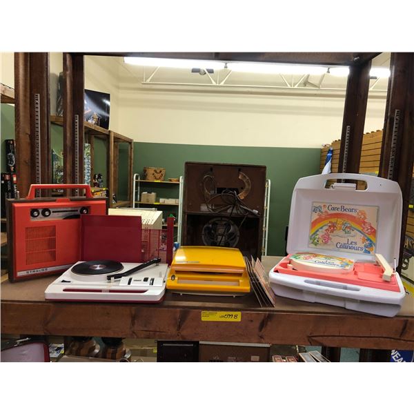 Group Lot of Vintage Record Players - Strauss, Mape & Care Bares