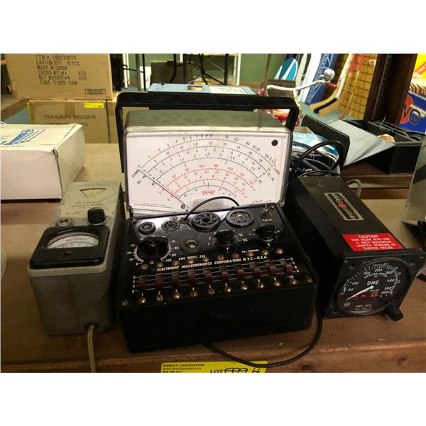 Group of Vintage Electronics - includes Grid Dip Meter, Electronic Measurements Corporation, Ground