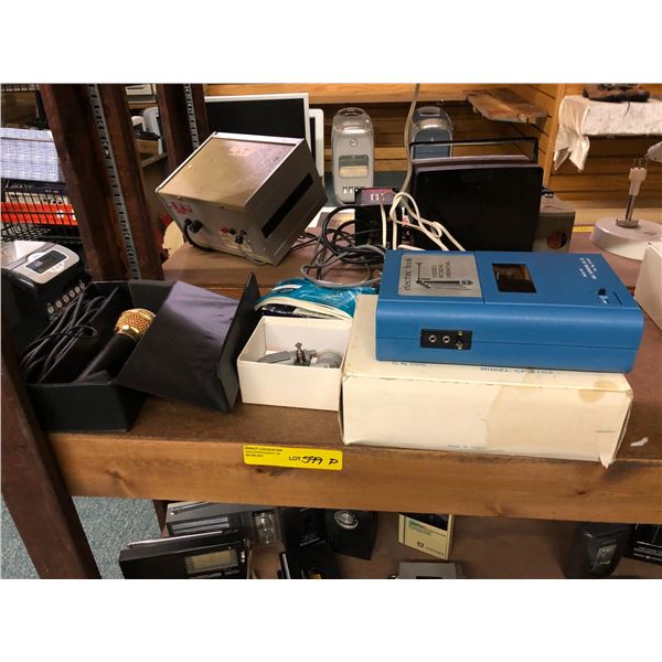 Group of Vintage Electronics including Hanstar microphone & Electric Book - Syndicated Recording Int
