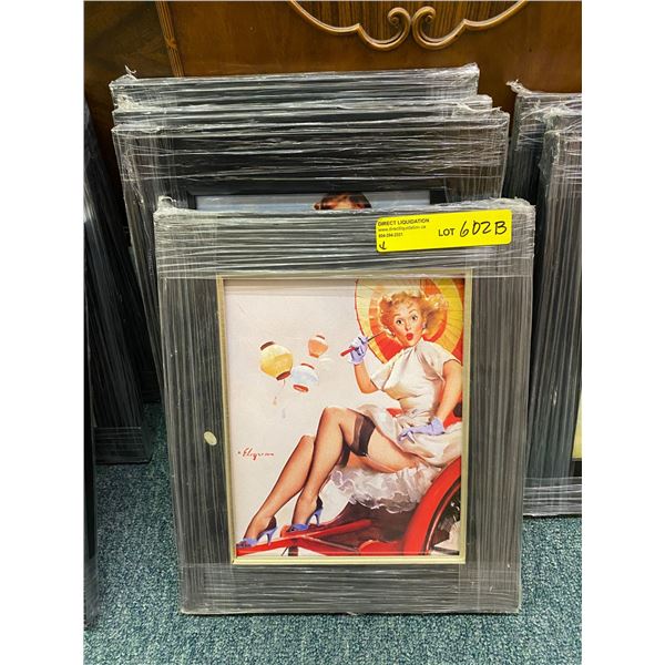 Group of 4 Framed Pin Up Girl Prints