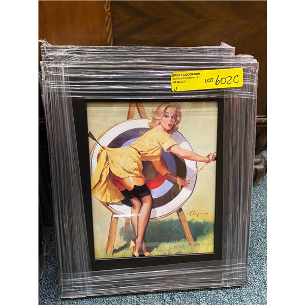 Group of 4 Framed Pin Up Girl Prints