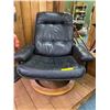 Image 2 : Mid Century Black Leather Reclining and Swivel Chair - Mulhauser style - excellent condition