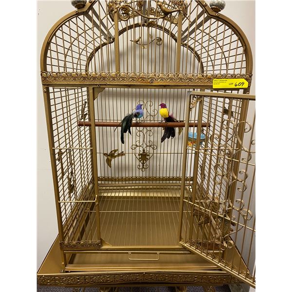 Gold Bird Cage - approx. 29in x 27in x 77in - used in the SCFI show Altered Carbon
