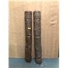 Image 1 : Pair of Tiki Style Totem Poles - each approx. 9in wide x 68in tall