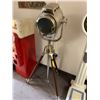 Image 2 : Movie Spotlight Tripod - Chrome and Wood - Reproduction - approx. 68in tall