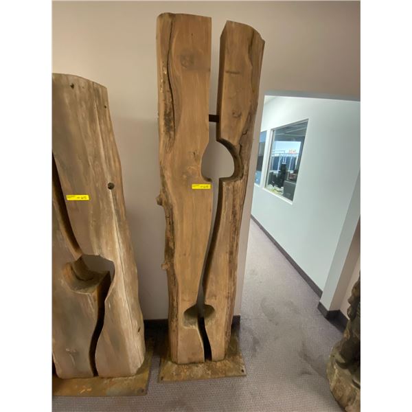 Standing Driftwood Art - on steel base - approx. 27in x 16in x 86 1/2in