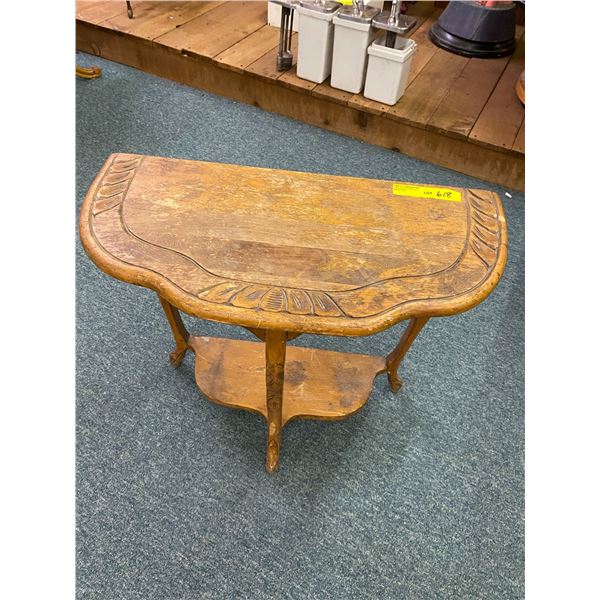 Half Round Carved Table - approx. 24 1/2in x 12in x  23in