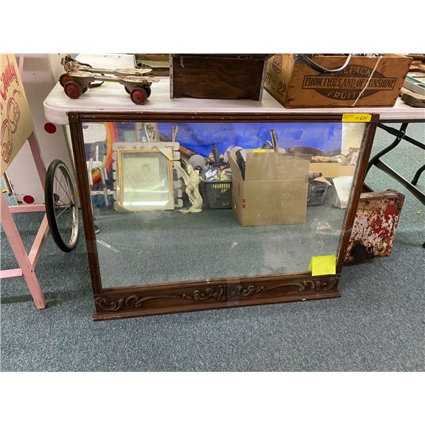Antique Mirror with wood frame - approx. 38in x 29 1/2in