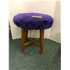 Image 1 : Purple Fuzzy Makeup Stool - approx. 18in round x 18in tall