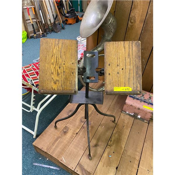 Antique Piano Music Stand - Diminutive - Swivel with Cast Iron Wheels - from the 1900's - approx. 24