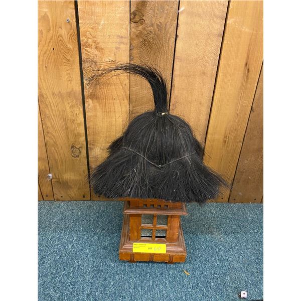 Horsehair Topped Lantern- approx. 25in tall