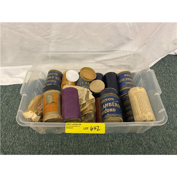 Collection of EDISON Blue Amber Records  - approx. 16 - some with original sleeves