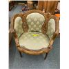 Image 1 : 1880 French Gilded 1/2 Round/Barrel Chairs - Period correct upholstery (reupholstered).  Real Gold G