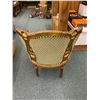 Image 2 : 1880 French Gilded 1/2 Round/Barrel Chairs - Period correct upholstery (reupholstered).  Real Gold G