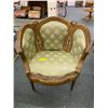 Image 1 : 1880 French Gilded 1/2 Round/Barrel Chairs - Period correct upholstery (reupholstered).  Real Gold G