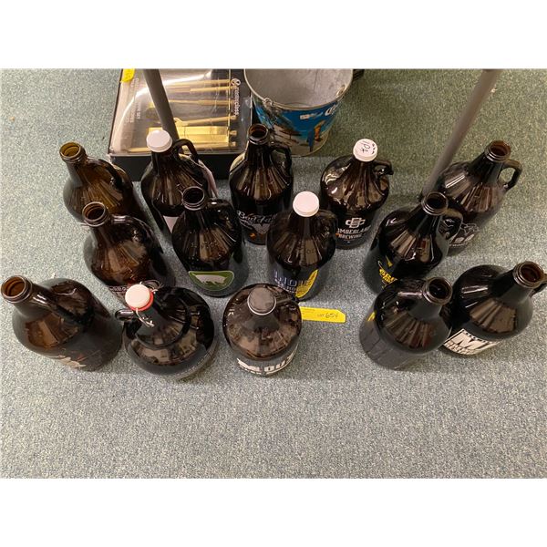 Group of 14 Growlers from Various Brewery's - One with swing top