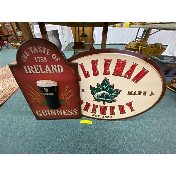 Sleeman Brewery & Guinness Signs