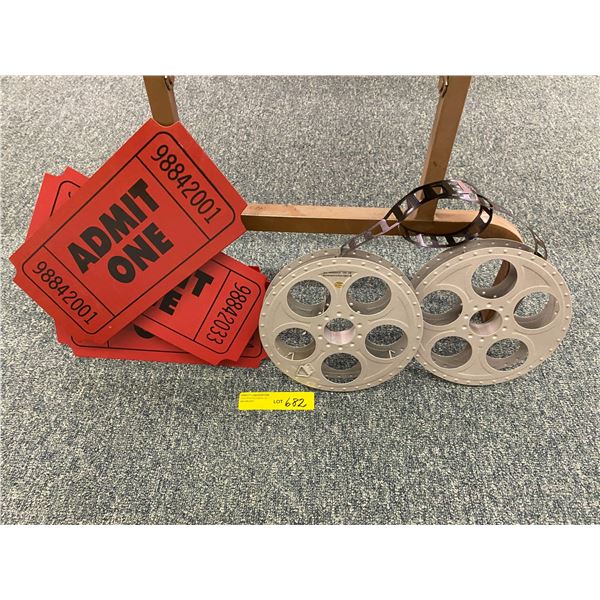 Movie Memorabilia - Admit One Ticket & Screen Reels - two pieces