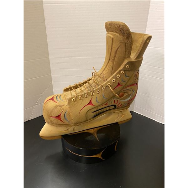 Carved First Nations Hockey Skate all proceeds go BC CHILDRENS HOSPITAL