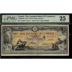 The Canadian Bank of Commerce 1917 $10 #A155517 CH-75-16-04-12a PMG VF25.