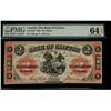 Image 1 : The Bank of Clifton 1861 $2 #486 CH-125-12-10 PMG CH UNC64.