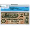 Image 1 : The Colonial Bank of Canada 1859 $10 #74 CH-130-10-04-12 CCCS UNC65. A lovely example. Scarce in thi