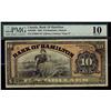 Image 1 : The Bank of Hamilton 1909 $10 #325057 CH-345-20-08 PMG VG10.  Overprint E.  Scarce Issue.