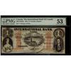Image 1 : The International Bank of Canada 1858 $1 #17123 CH-380-10-10-08a PMG AU53. Smalll hole top right han