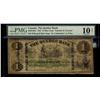 Image 1 : The Quebec Bank 1863 $1 Blue Ovpt  Three Rivers #9364 CH-620-34-02a PMG VG10 Net. Margin repairs.