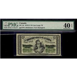 1870 25¢ DC-1b Large B PMG EF40.  Underrated type.