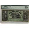 Image 1 : 1897 $1 DC-12 #299421 PMG CH F15. Well centered and quite nice for the grade assigned.