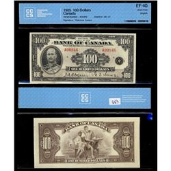 1935 $100 BC-15 #A00946 CCCS EF40. Very well centered and clean. A lovely example