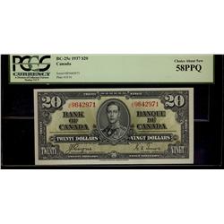 1937 $20 BC-25c #JE9642971 PCGS CH AU58PPQ  Attractive issue.
