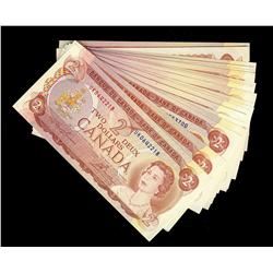 1974 $2. Lot includes BC-47a(6) and BC-47b(19).  Includes various prefixes. EF - UNC.
