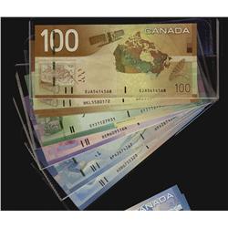 2002 $5 BC-62a (3), 2006 $5 BC-67a (2),  2001 $10 BC-63b (2), 2004 $20 BC-64a-i (3), 2004 $100 BC-66