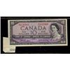Image 1 : 1954 $10 BC-40b ERROR note,  #NV2131900.  Butterfly cut note, with remaining piece attached at botto